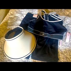 Victoria’s Secret athletic wear with brim visor hat , brand new. Total package.